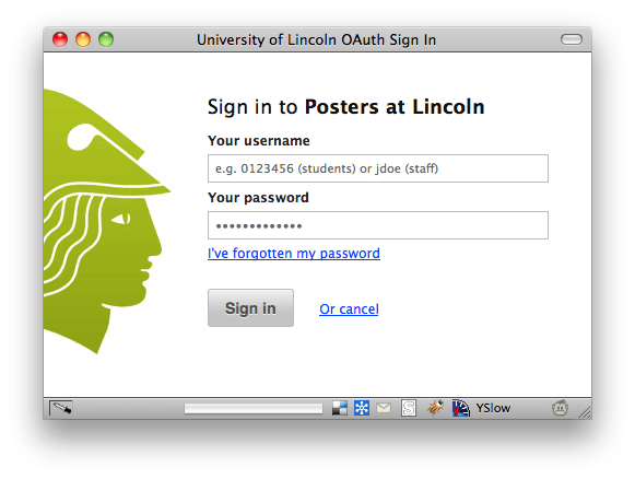 Single sign on popup